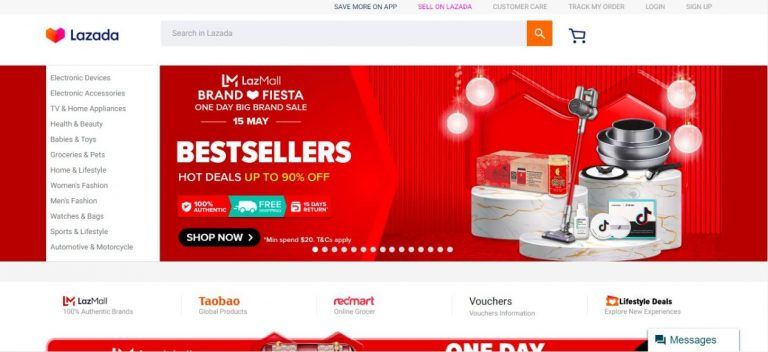 Lazada homepage