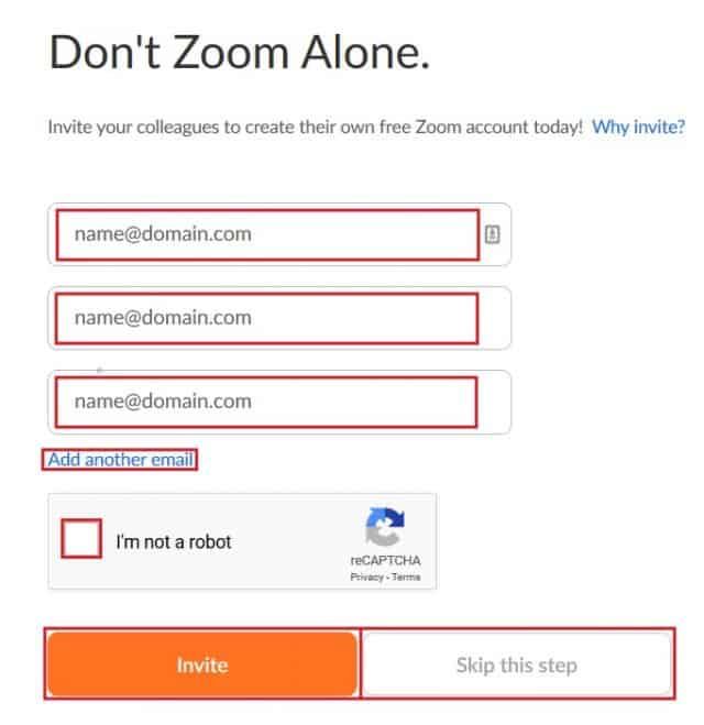 Invite friends to Zoom