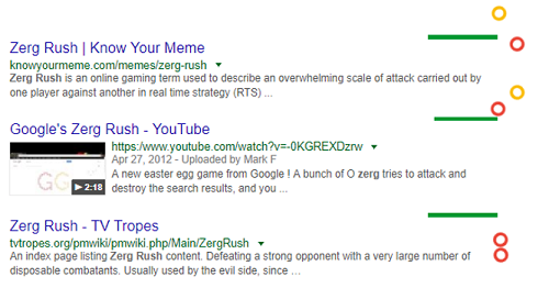 Zerg Rush Google search game