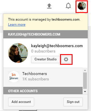 YouTube Privacy Settings menu