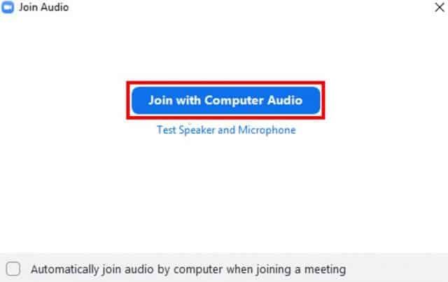 Join with Computer Audio button