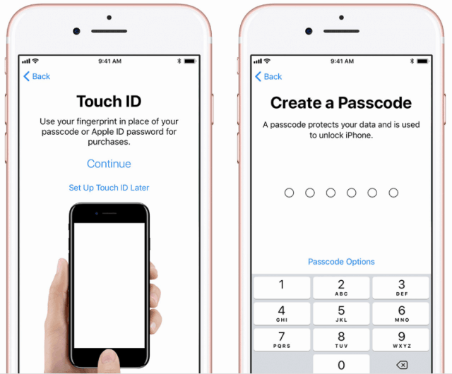 Set up Touch ID or passcode for security