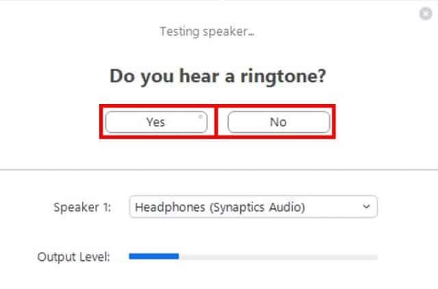 Test speaker with ringtone