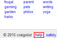 Craigslist Help button