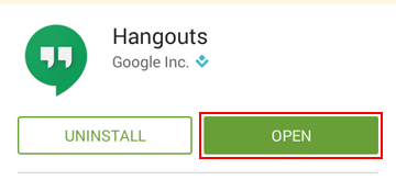 How to launch Google Hangouts from the app store after installing it