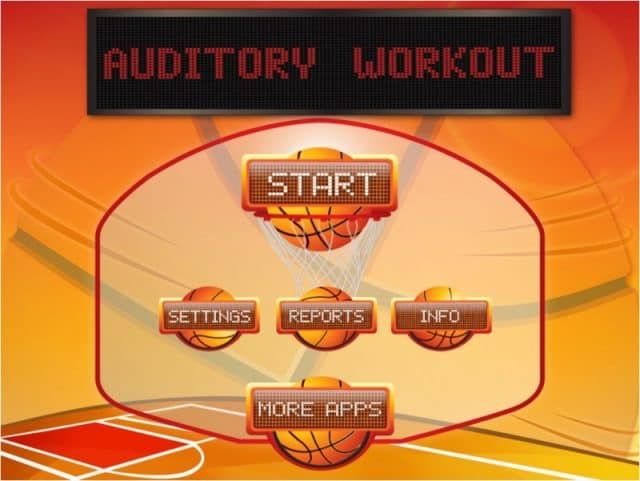 Auditory Workout home screen
