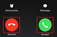 Accept or Decline call button