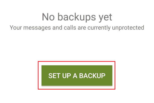 Set up your first SMS Backup & Restore backup