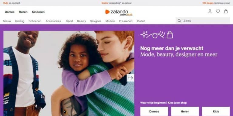 Zalando Netherlands homepage