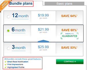 Match.com bundle plans