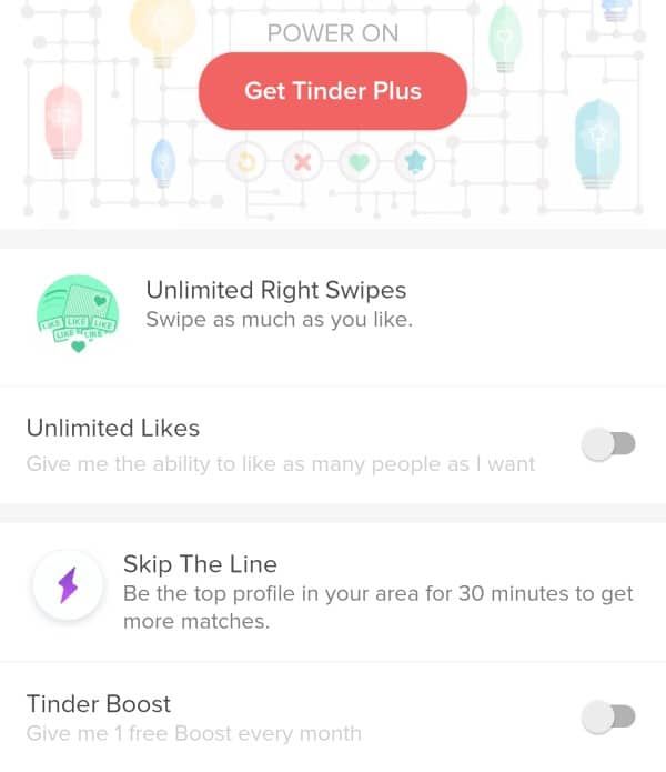 Tinder's Plus features