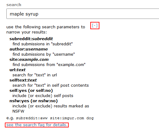 Searching Reddit using advanced search parameters