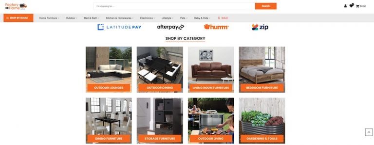 Factory To Home homepage
