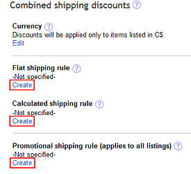 Set rules for shipping
