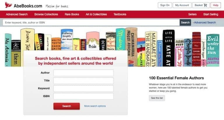 AbeBooks homepage