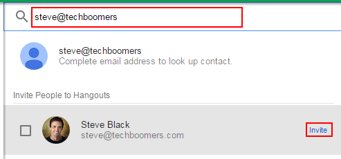 How to search for a contact to add to Google Hangouts