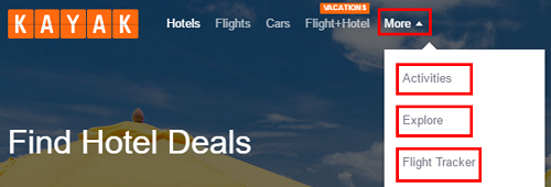 Click More at the top to search for activities and other travel deals.