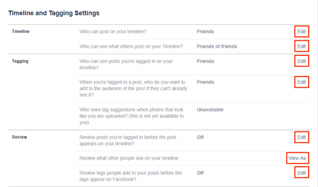 Timeline and Tagging settings