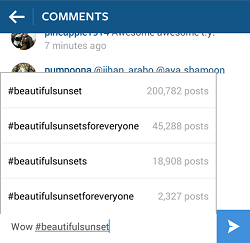 Add hashtags to your posts on Instagram