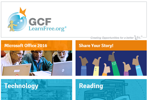 GCF Learn Free homepage