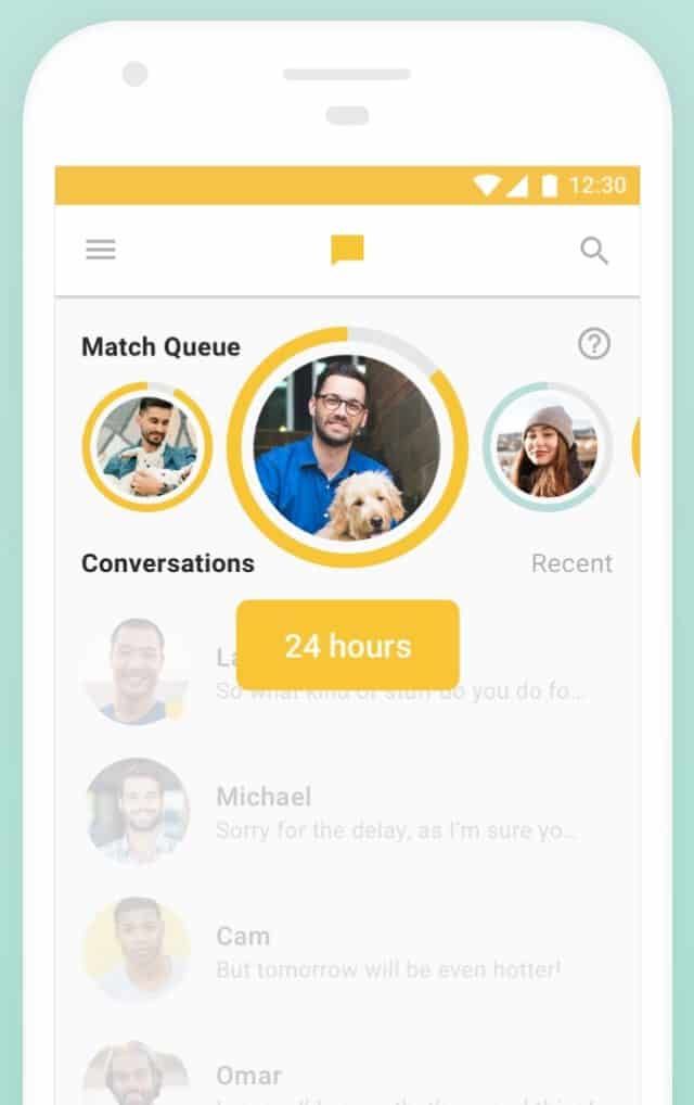 An example of the Bumble app