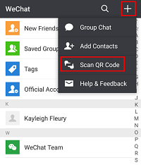 Add contact with QR code