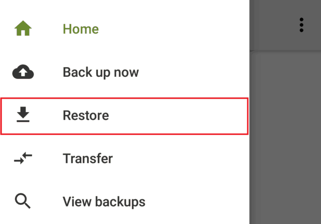 Restore from a backup