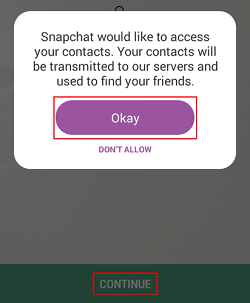 Import contacts to Snapchat