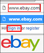Visit eBay website in web browser