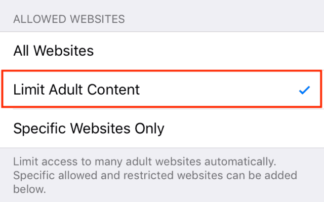 Limit adult content on your iOS device