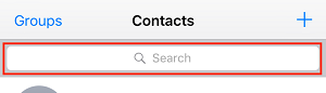 Type name of contact in search bar