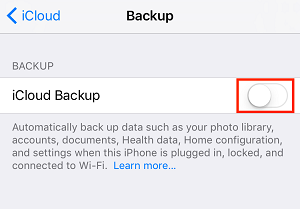 Enable iCloud backup for your device
