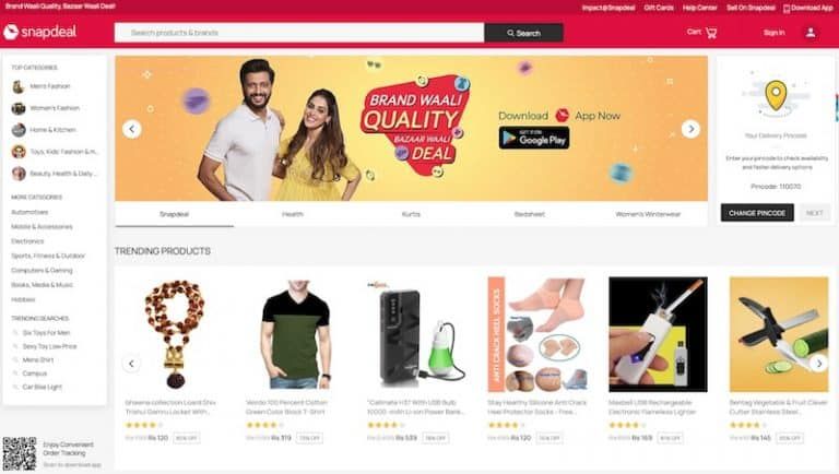 Snapdeal homepage