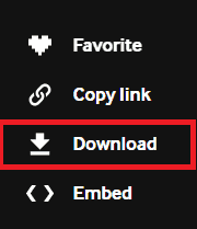 Button for downloading a GIF