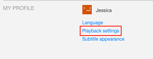 Playback Settings button