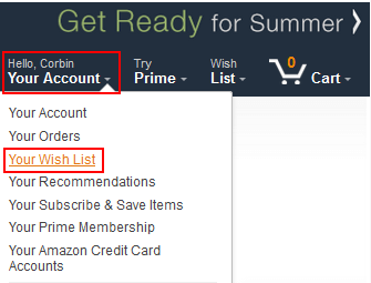 Access Amazon Wish List