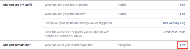 Change who can send you friend requests