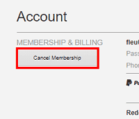 Cancel Membership button