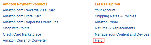 Amazon Help button