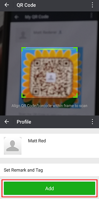 QR scanning screen