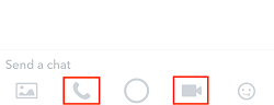 Tap phone icon to voice call or camera icon to video chat