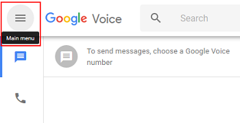 Google Voice main menu