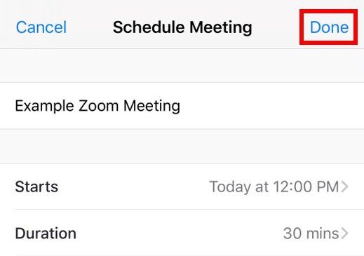 iOS schedule meeting done