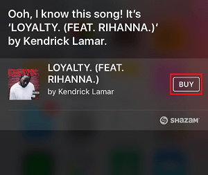 Siri song identifier