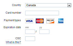 Enter credit card information to confirm your payment