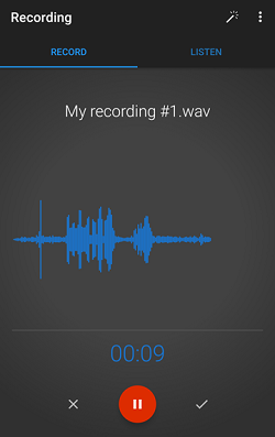 Voice recording app screenshot