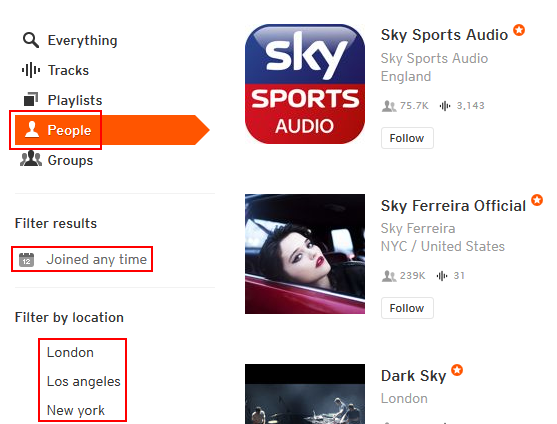 How to search for people on SoundCloud