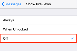 Disable message preview