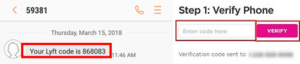 Lyft mobile number verification