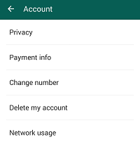 WhatsApp account settings